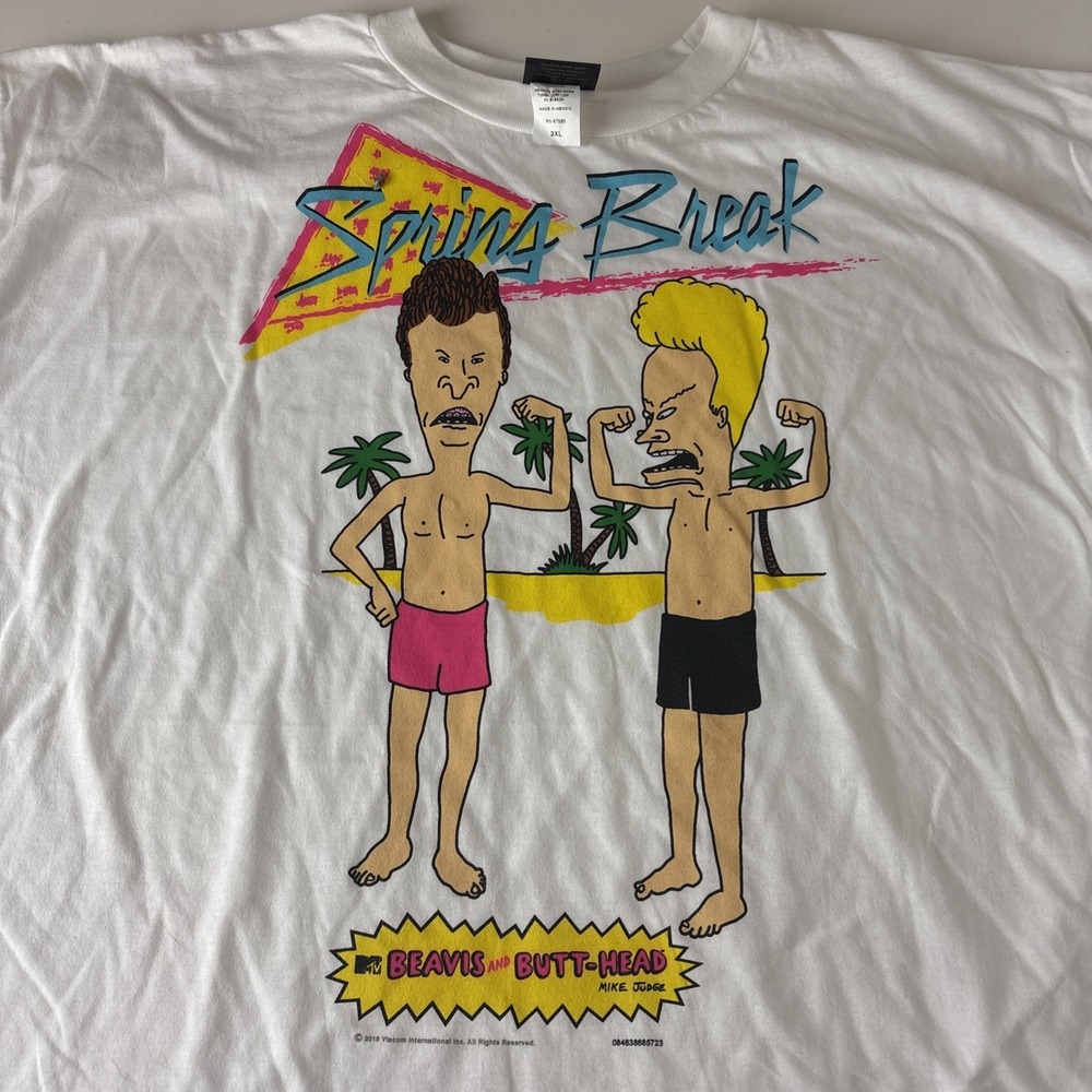 Beavis And Butthead MTV Spring Break Graphic Tshirt size 3XL